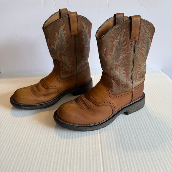 Ariat Kids WorkHog Western Leather Boots Size 4.5 Youth Pull-On Style 10007836 - Picture 7 of 14